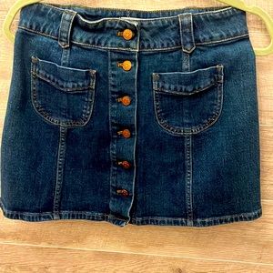Denim Mini Skirt with Copper Buttons (Like New)